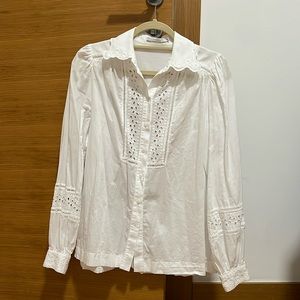 Cotton shirt with lace details